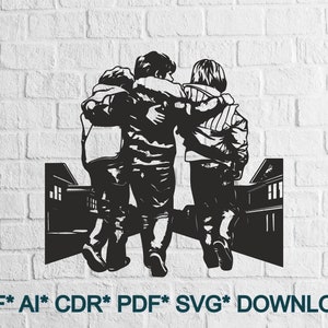 Friendship SVG, Childs cut file laser, dxf for plasma, Trust cnc wood wall decor, svg for Cricut, Silhouette dxf, papercut template