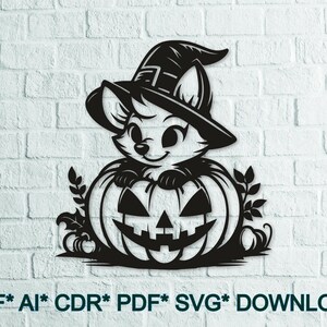 Pumpkin With Fox Digital Files – Pumpkin SVG ,Pumpkin DXF - Fox Svg ,Fox Dxf -  Pdf Ai Cdr for Laser Cut, CNC, Plasma, Waterjet , Download