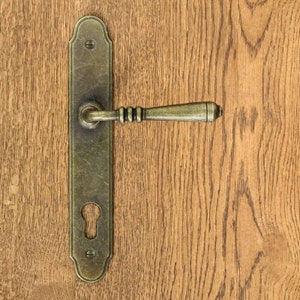 Türdrücker Devon, Paar Vintage-Türdrücker, zylinderbetriebener Hebel 90mm, antik-gold