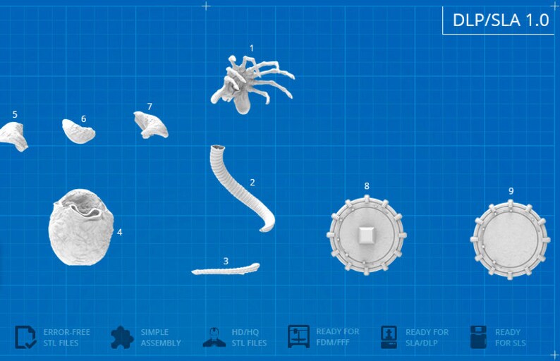 Alien Facehugger STL Facehugger 3D Model Facehugger 3D Print Etsy