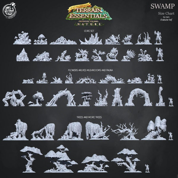 Moeras terreinset, DnD miniatuur terreinset, RPG miniaturen terreinpakket, digitale download