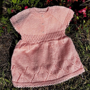 Hand Knitted Toddler Dress, Pink Baby Dress, Cute & Comfortable, Handmade with Love, Baby Gift Idea, Birthday Gift, Vintage Baby Outfit