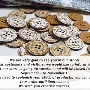 Custom Wooden Button Tag: Personalized Knitting Labels