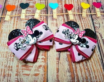 Pigtail bow set: handmade bows for girl