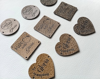 Custom Faux Leather Tags: Sew-On Tags for Handmade Items