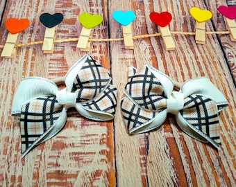 Pigtail bow set: handmade bows for girl