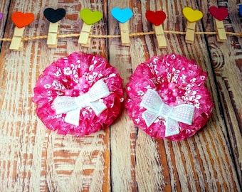 Pigtail bow set: handmade bows for girl
