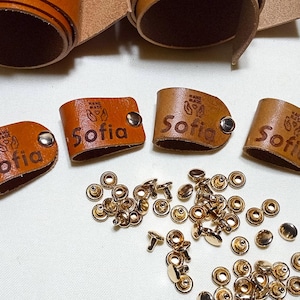 Personalized Leather Tags: Custom Knitting Labels