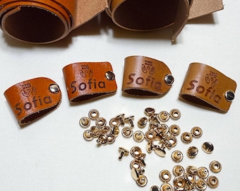 Personalized Leather Tags: Custom Knitting Labels