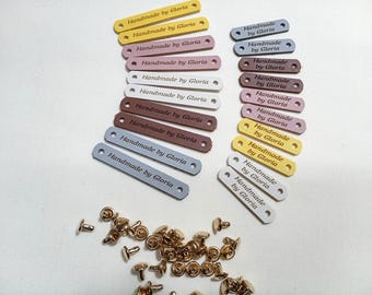 Custom Mini Tags: Faux Leather Personalized Labels for Handmade Items