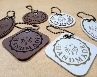 Custom Tags: Faux Leather Bag Chain Labels