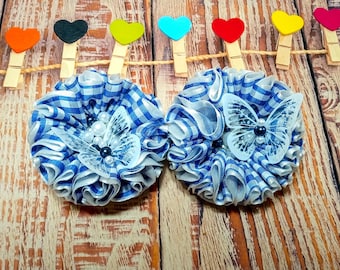 Pigtail bow set: handmade bows for girl