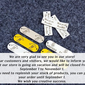 Custom Tags, Faux Leather Labels For Handmade Items, Personalized leather labels, Tags For Knitted Hats, Knitting Tags