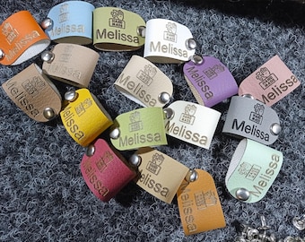 Personalized Faux Leather Tags: Knitting & Handmade Item Labels