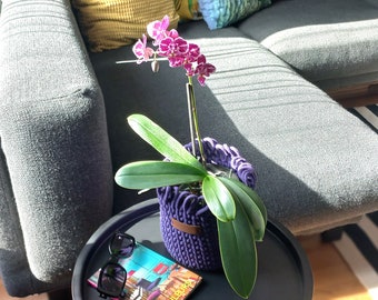 Crochet Basket Planter, Handmade Cotton Flower Pot Cover, Home Decor