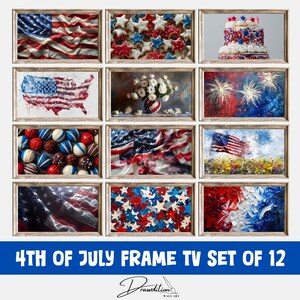 4th of July Frame TV Art Patriotic Bundle Set of 12 DIGITAL DOWNLOAD Tv Art Fourth of July Tv Art Independence Day Tv Art American Flag