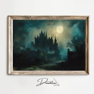 Schloss Gruselschloss Schloss Halloween Dekoration Schloss Halloween Kunst DIGITAL DOWNLOAD Schloss Halloween Poster