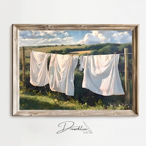 Laundry Art DIGITAL DOWNLOAD White Laundry Painting Laundry Wall Art Laundry Printable Laundry Room Art Laundry Room Decor Laundry Room Sign