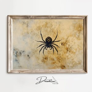 Halloween Spider Wall Art DIGITAL DOWNLOAD Retro Spider Artwork Fall Decor Autumn Halloween Print Classic Halloween Art