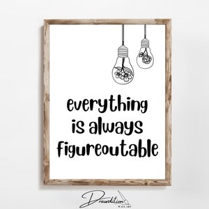 Alles ist immer Figur DIGITALER DOWNLOAD Inspirierende Wand Kunst Zitat Achtsame Bürodeko Frauen Affirmation Printable Positivität