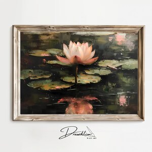 Water Lily Wall Art DIGITAL DOWNLOAD Water Lily Painting Water Lily Print Lily Poster Pond Art Floral Artwork Pond Painting Water Lilies