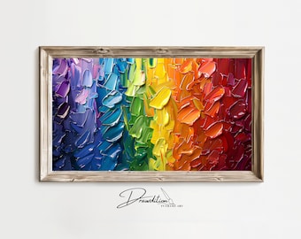 Rainbow Frame TV Art Rainbow Abstract Rainbow Digital Download for Frame TV Art Rainbow Painting TV Art  Multi-Colored Art for Tv Pride