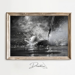 Golf Wall Art DIGITAL DOWNLOAD Golf Printable Art Golf Art Golf Swing Art Golfer&#39;s Art Golfing Decor Black and White Golf Art Minimalist