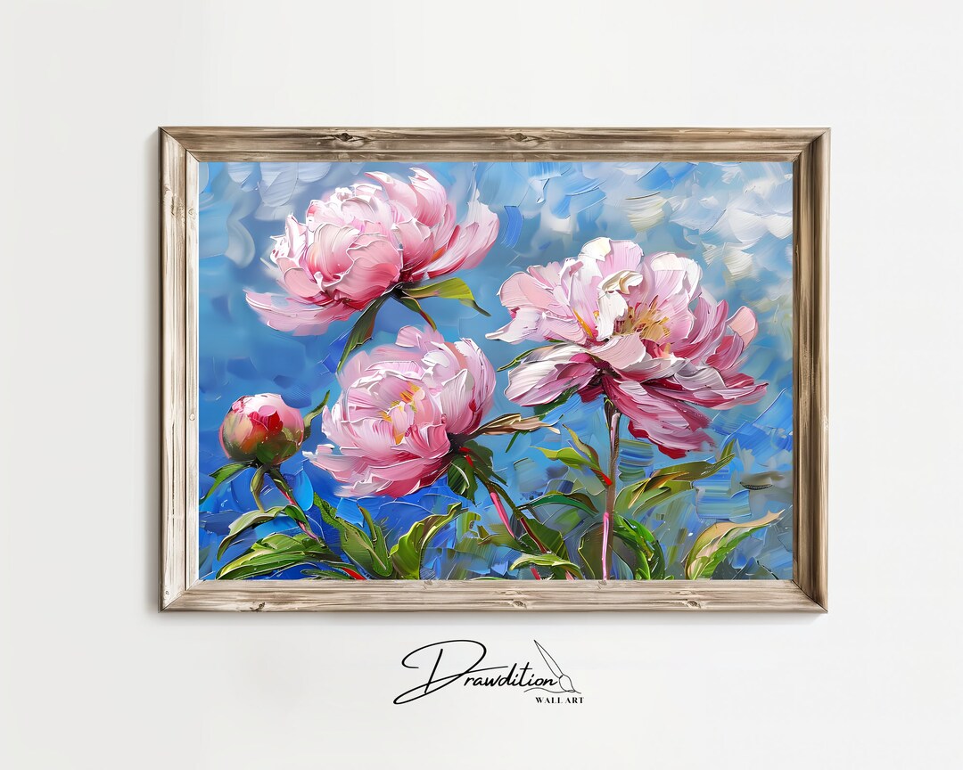 Pink Peonies Wall Art DIGITAL DOWNLOAD Pink Flower Artwork Floral Peony ...