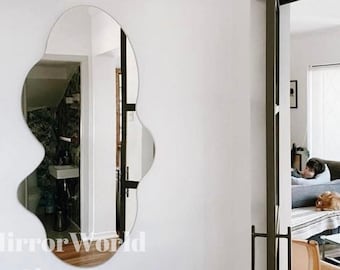 Full Body Mirror, Wavy Full Length Mirror, Irregular Wall Mirror ...