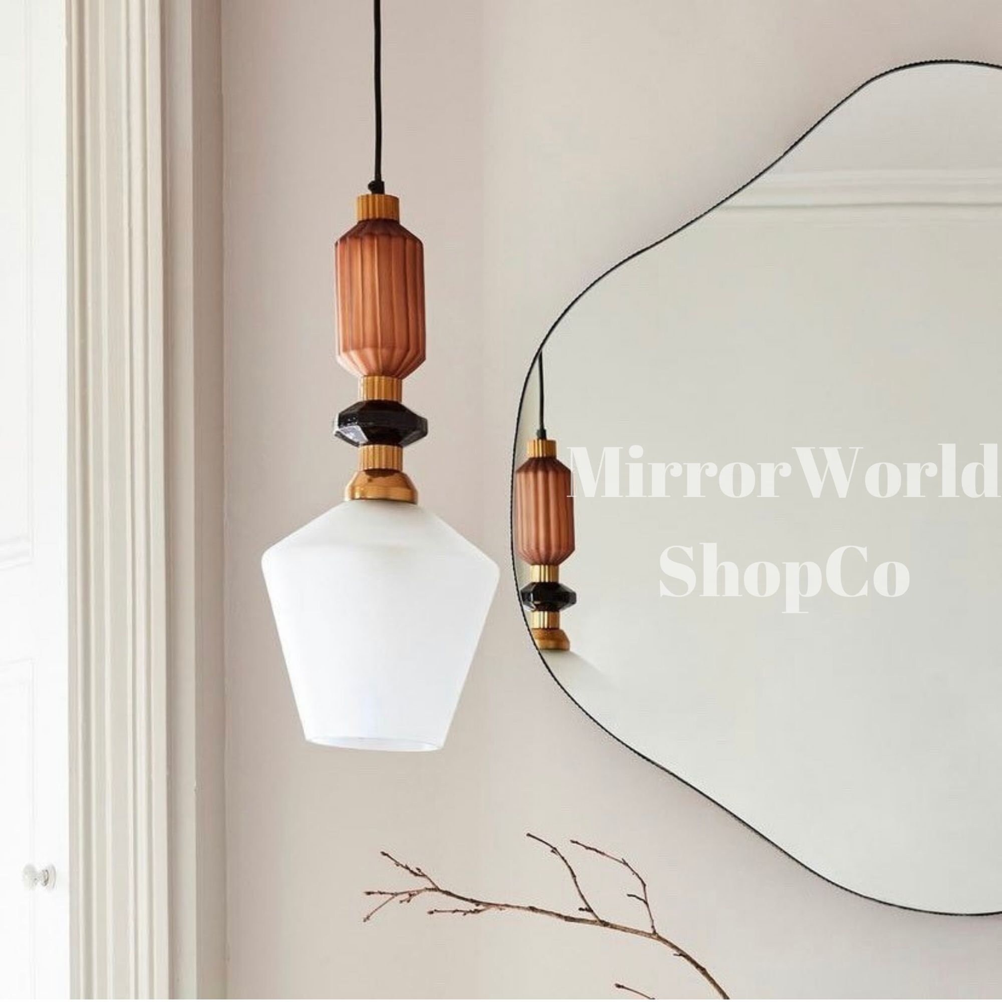 Curvy Wall Mirror, Wavy Frameless Mirror, Squiggle Mirror, Asymmetrical ...