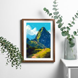 Impresión artística digital del majestuoso Machu Picchu: descarga instantánea, arte de pared inspirado en la naturaleza, decoración moderna para el hogar