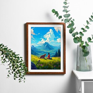 PICNIC, stampa artistica digitale, arte da parete, download digitale, decorazioni per la casa, arte STAMPABILE, illustrazioni, arte da parete, arte moderna, arte della natura