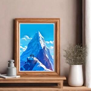 La cumbre de la belleza: Impresión de arte digital - Arte mural inspirado en la naturaleza - Ilustración imprimible - Decoración moderna del hogar