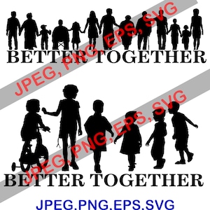 Family Silhouette, People Silhouette, Together Family Silhouette, Together Silhouette