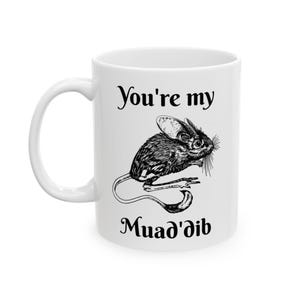 Düne Muad&#39;dib Keramikbecher 11oz 15oz | Sci-Fi Geschenk, Neuheit Becher, Geek Decor, Film Fan Geschenk, literarisches Zitat, Buchliebhaber, Kaffee Teetasse