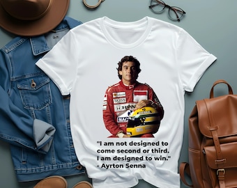 Maglietta con citazione di Ayrton Senna, maglietta da corsa di Formula 1