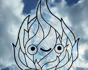 Howls Moving Castle Suncatcher Window Cling Decal - Calcifer