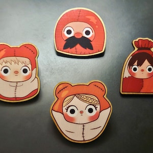 Dungeon Meshi/Delicious in Dungeon inspired wooden pin + sticker mystery bag
