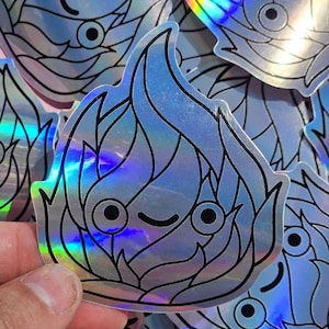 Calcifer Howls Moving Castle Holographic Sticker