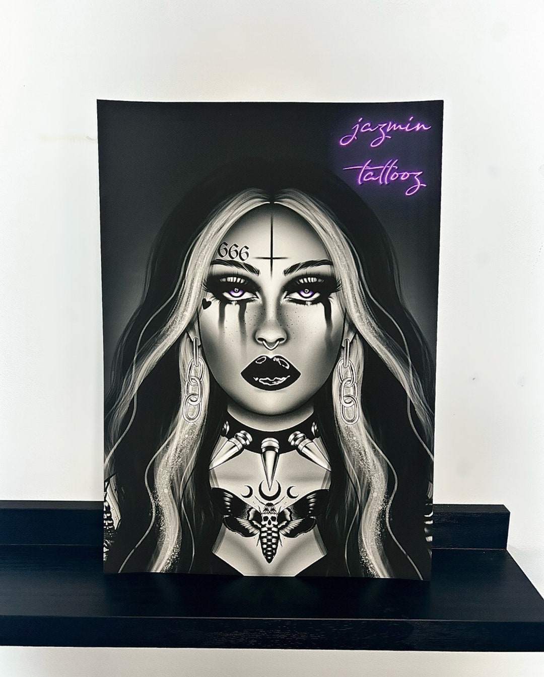 Goth Girl A4 Art Print Gothic Home Decor Dark Wall Art Etsy