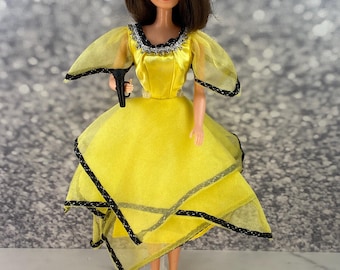 Marie Osmond Fashions Starlight Night Yellow Dress #9820: 1976 Superstar Barbie Vintage Fashion