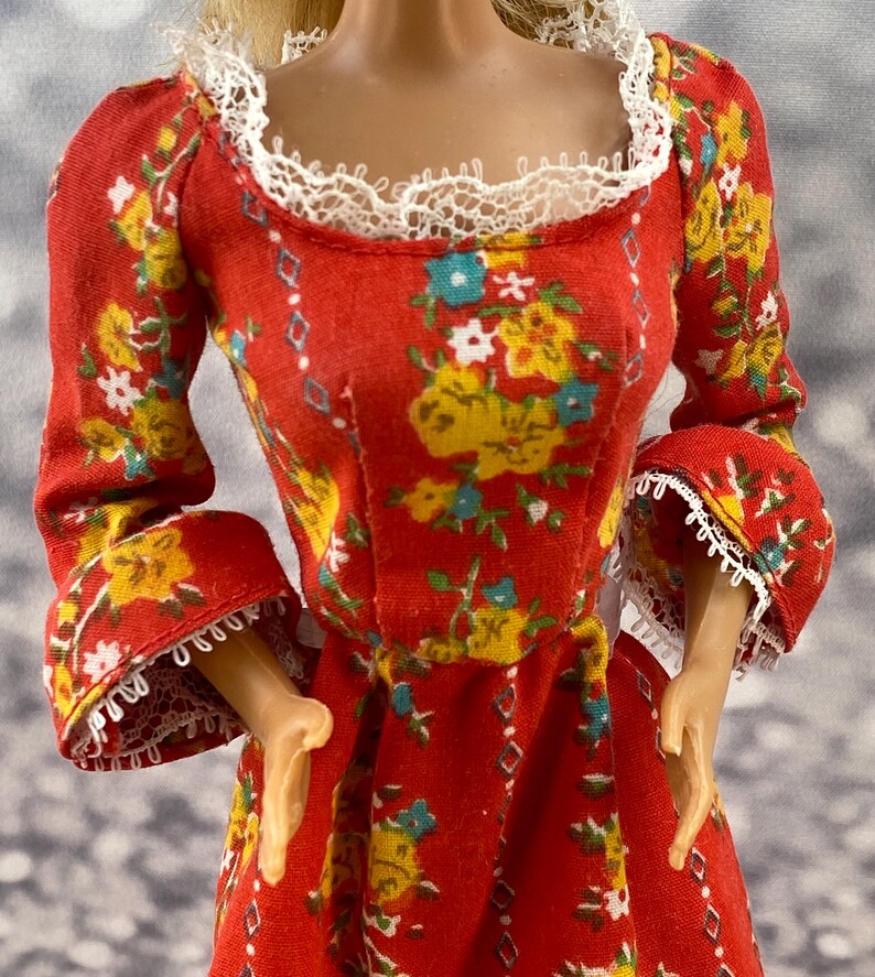 Robe Et Jupon Vintage Barbie - Tenue Pleasantly Peasanty De 1972, Mattel