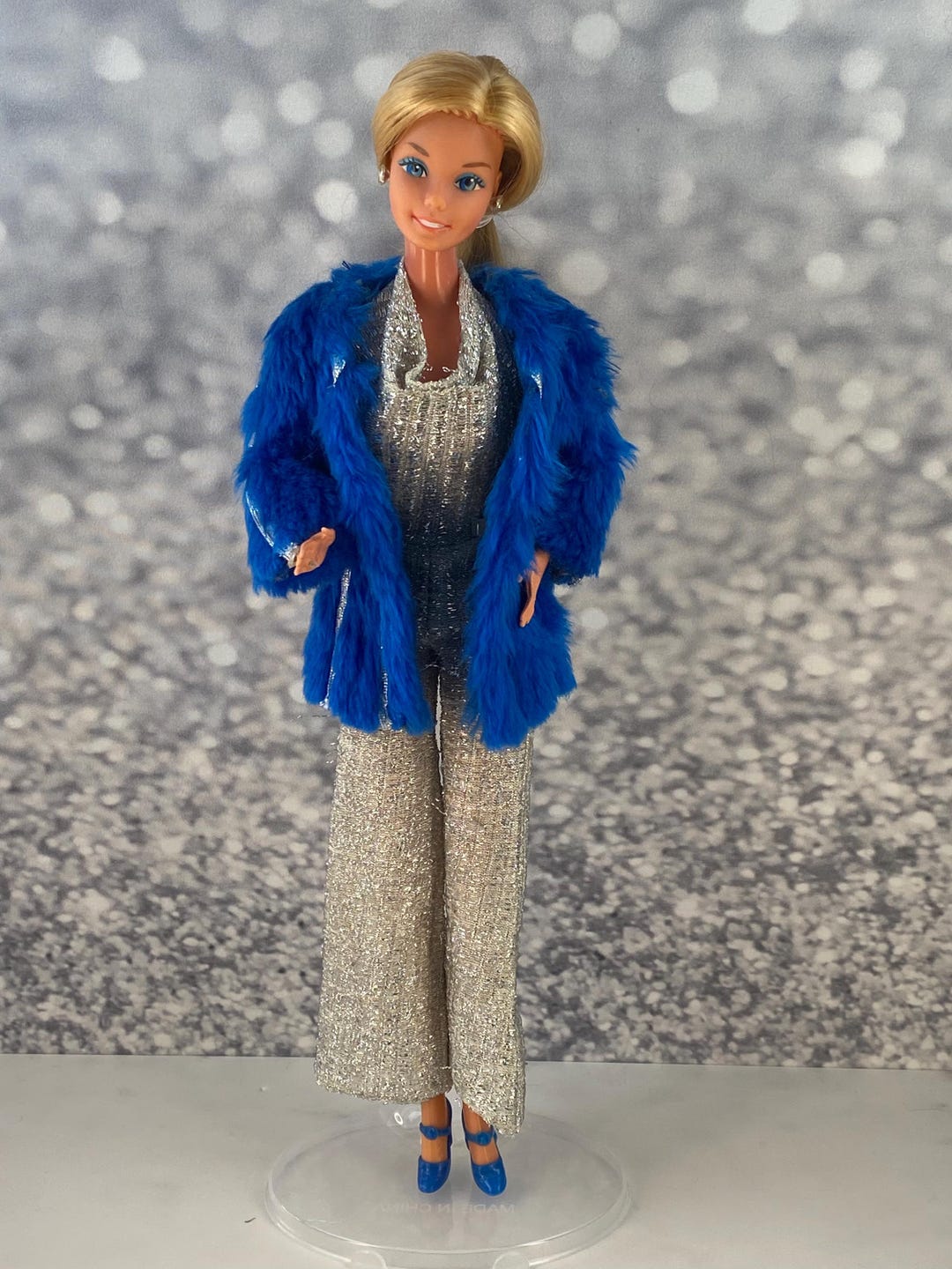 s*i様 Furbles（ファーブルズ）ブルーモンスター vintage Vintage 1978 Superstar Barbie: Blue Faux Fur & Silver Jumpsuit - Etsy