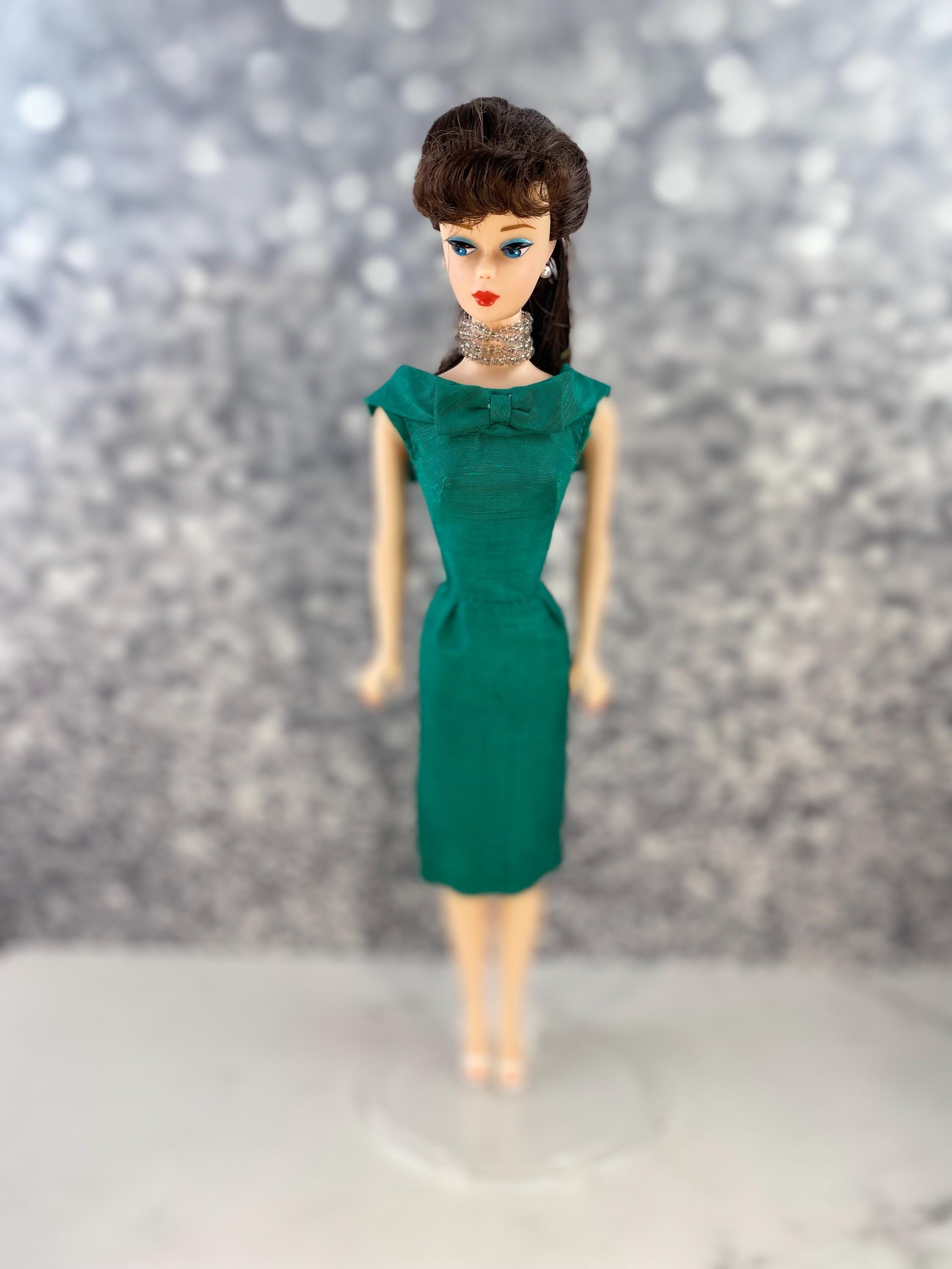 Emerald Green Silk Sheath: 1962 Barbie Vintage Fashion - Etsy