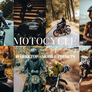 10 Motorcycle Lifestyle Biker Presets // Rider Presets // Influencer // Cinematic Presets // Lightroom Desktop and Mobile
