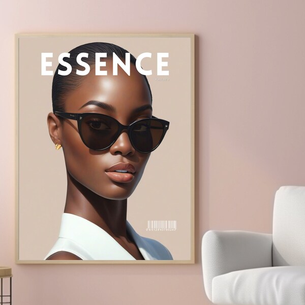 Timeless Black Excellence: Essence Magazine Inspired Posters, Clean Girl Decor, Minimalist Poster Art in 2x3, 3x4, 4x5 Vertical Aspect Ratio