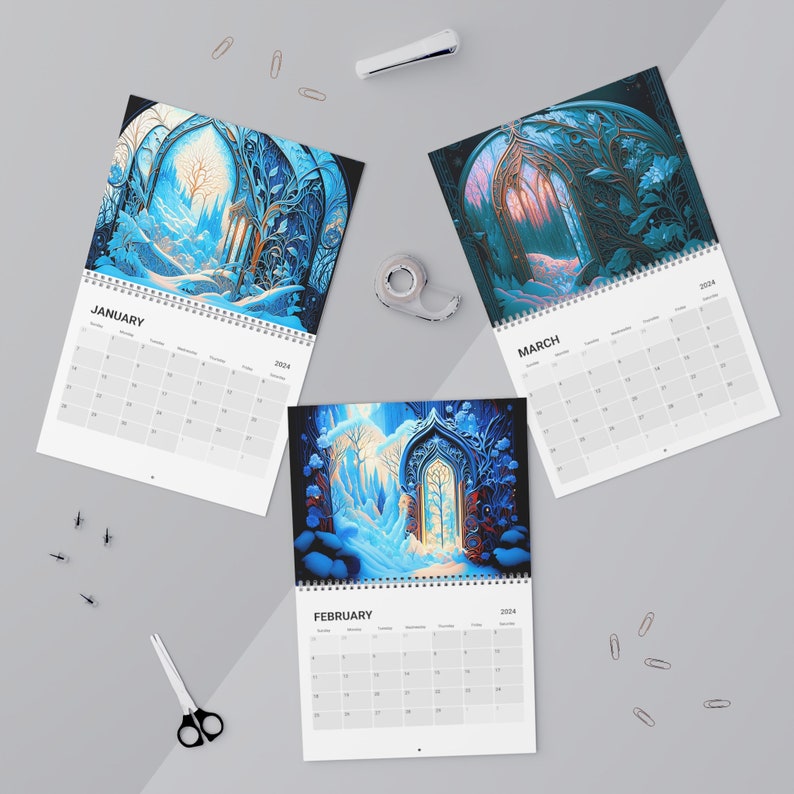 2024 Calendar Art Nouveau & Art Deco Artistic Design Etsy