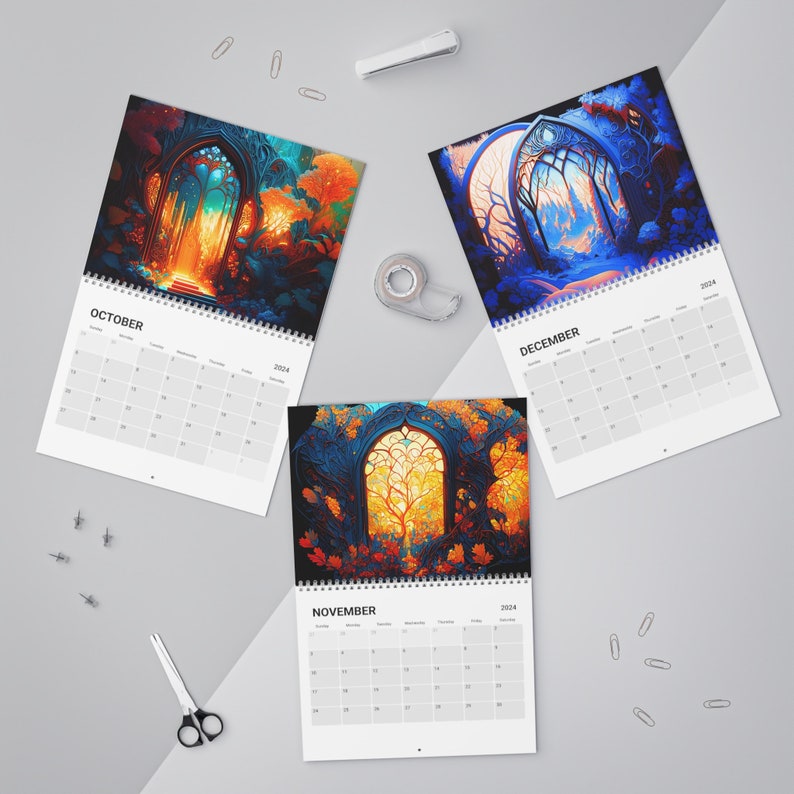 2024 Calendar Art Nouveau & Art Deco Artistic Design Etsy
