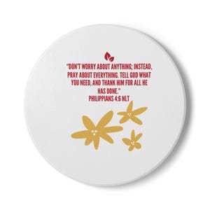Inspirational Ceramic Coaster: Motivational Bible Verse Drinkware