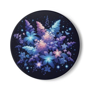 Floral Ceramic Coaster Set: Bohemian Drinkware with Cork Back, Flower Coaster